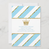 Little Prince Baby shower Invite, Faux Glitter Kaart (Achterkant)