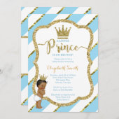Little Prince Baby shower Invite, Faux Glitter Kaart (Voorkant / Achterkant)