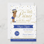 Little Prince Baby shower Invite, Faux Glitter Kaart (Voorkant)
