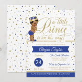 Little Prince Baby shower Invite, Faux Glitter Kaart (Voorkant / Achterkant)