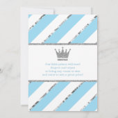 Little Prince Baby shower Invite, Faux Glitter Kaart (Achterkant)