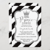 Little Prince Baby shower Invite, Faux Glitter Kaart (Voorkant / Achterkant)