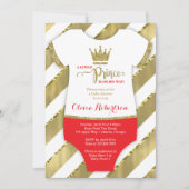 Little Prince Baby shower Invite, Faux Glitter Kaart (Voorkant)