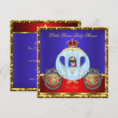 Little Prince Baby shower Red Blue Gold Boy Kaart (Voorkant / Achterkant)