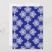 Little Prince Baby shower Royal Blue Damask Boy Kaart (Achterkant)