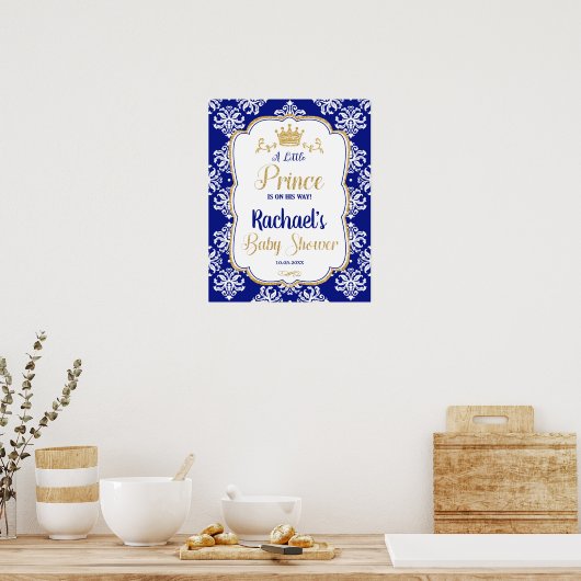 Little Prince Baby shower Royal Blue Welcome Sign Poster (Keuken)