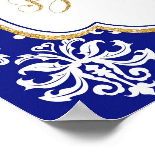 Little Prince Baby shower Royal Blue Welcome Sign Poster (Hoek)