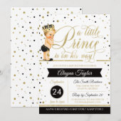Little Prince Baby Shower Uitnodiging, Nep Glitter Kaart (Voorkant / Achterkant)