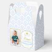Little Prince Blue Royal 1st First Birthday Foto Bedankdoosjes (Geopend)