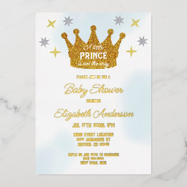 Little Prince Boy Baby Shower Folie Uitnodiging