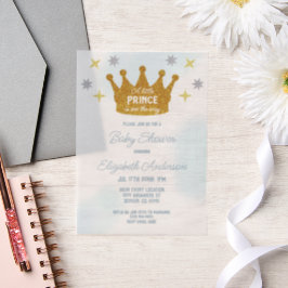 Little Prince Boy Baby Shower Vellum Uitnodigingen