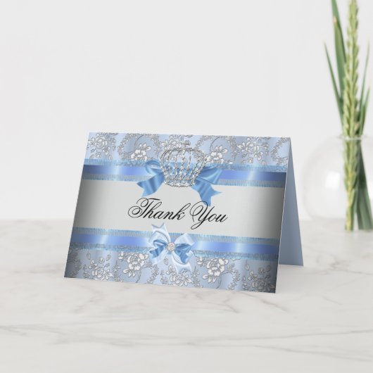 Little Prince Crown Baby shower Dank je wel kaart (Voorkant)
