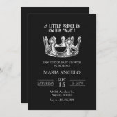 LITTLE PRINCE CROWN BABY SHOWER KAART (Voorkant / Achterkant)