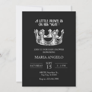 LITTLE PRINCE CROWN BABY SHOWER KAART