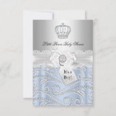 Little Prince Diamond Crown Baby shower Invitation Kaart (Voorkant)
