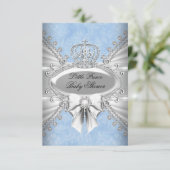 Little Prince Diamond Crown Baby shower Invite Kaart (Staand voorkant)