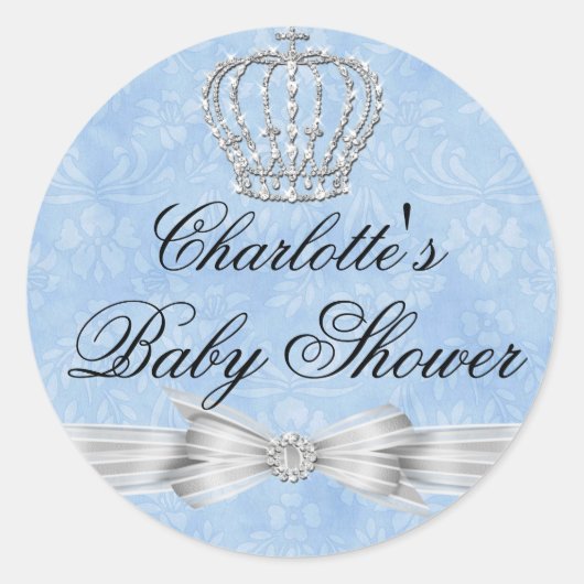 Little Prince Diamond Crown Baby shower Sticker (Voorkant)