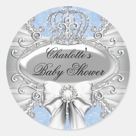 Little Prince Diamond Crown Baby shower Sticker (Voorkant)