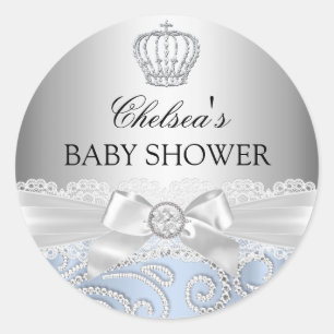 Little Prince Diamond Crown Baby shower Sticker