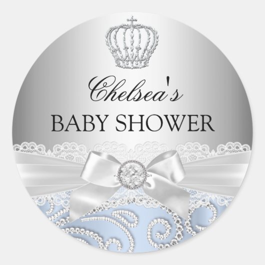 Little Prince Diamond Crown Baby shower Sticker (Voorkant)