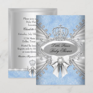 Little Prince Diamond Kroon Baby Shower Uitnodigin Kaart