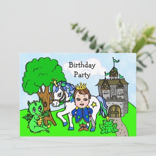 Little Prince Fairy Tale Birthday Party Kaart (Staand voorkant)