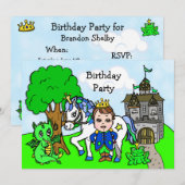 Little Prince Fairy Tale Birthday Party Kaart (Voorkant / Achterkant)