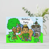 Little Prince Fairy Tale Birthday Party Kaart (Staand voorkant)