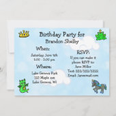 Little Prince Fairy Tale Birthday Party Kaart (Achterkant)