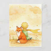 Little Prince Fox Waterverf Briefkaart (Voorkant)