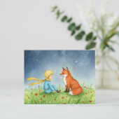 Little Prince Fox Waterverf Briefkaart (Staand voorkant)