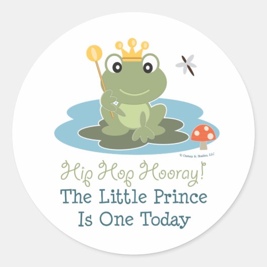 Little Prince Frog 1e Verjaardag Stickers (Voorkant)