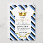 Little Prince Glitter Baby shower Invitation Kaart (Voorkant)