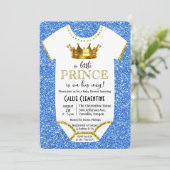 Little Prince Glitter Baby shower Kaart (Staand voorkant)