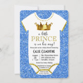 Little Prince Glitter Baby shower Kaart (Voorkant)