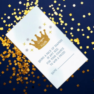 Little Prince Jongens Baby Shower Luier Raffle Informatiekaartje