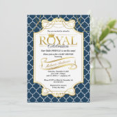 Little Prince Koninklijke Viering Baby Shower Uitn Kaart (Staand voorkant)