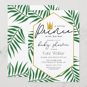 Little Prince Kroonblad Baby Shower Uitnodiging