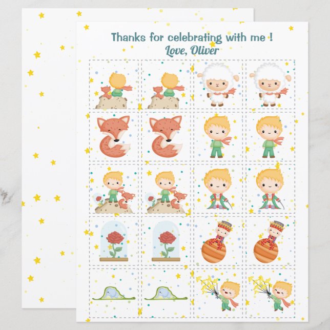 Little Prince Memory Game Le Petit Prince (Voorkant / Achterkant)