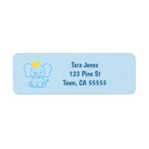 Little Prince Olifant Baby Shower Retourlabels