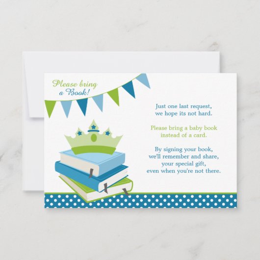 Little Prince Polka Dot Bunting Baby shower Boek Kaart (Voorkant)