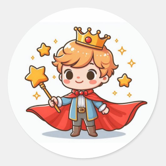 Little Prince Ronde Sticker (Voorkant)