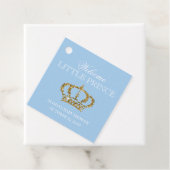 Little Prince Royal Baby Blauw en Goud Baby shower Bedankjes Labels (In situ)
