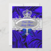 Little Prince Royal Blue Boy Baby shower 2 Kaart (Voorkant)