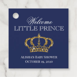 Little Prince Royal Blue en Gold Baby shower Bedankjes Labels