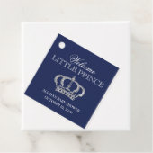 Little Prince Royal Blue en Silver Baby shower Bedankjes Labels (In situ)