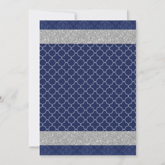 Little Prince Royal Blue en Silver Boys Birthday Kaart (Achterkant)