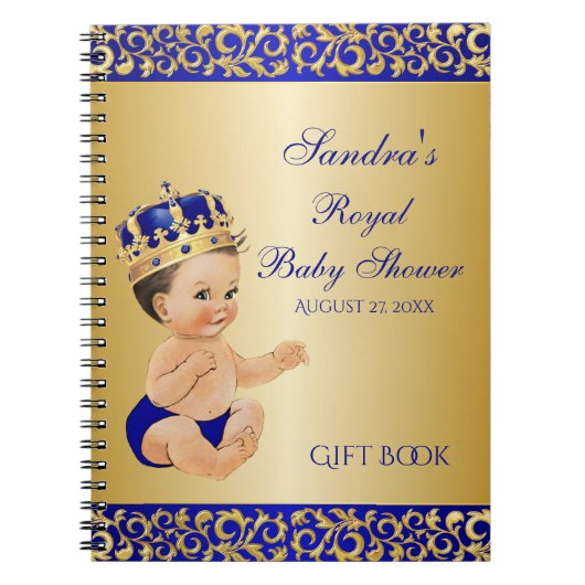 Little Prince Royal Blue Gold Gift Guest Notitieboek (Voorkant)