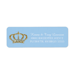 Little Prince Royal Crown Baby Blue Return Adres Etiket