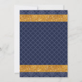 Little Prince Royal Navy Blue Gold Baby shower Kaart (Achterkant)